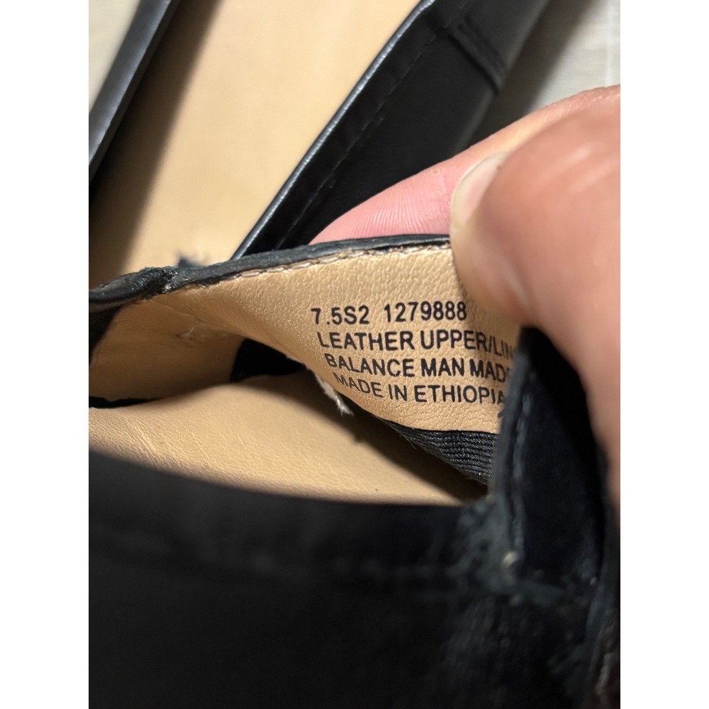 Array Black Leather Square Toe Slip On Loafer Sho… - image 5